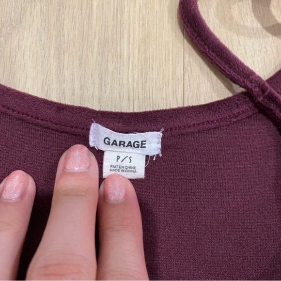 Garage | Purple Velvet V Neck Bodysuit 💜 - Picture 2 of 6